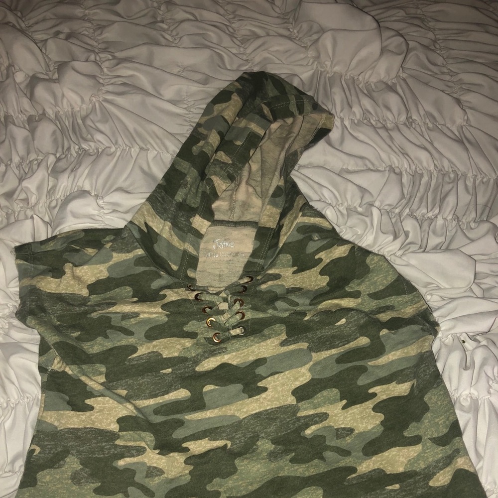 Justice shirt sleeve hoodie